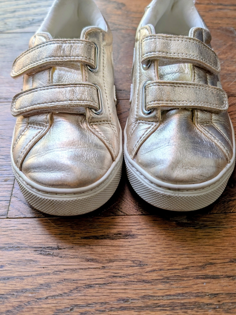 VEJA Metallic Gold Leather Sneakers